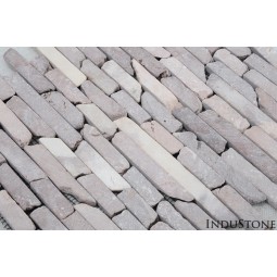 PASKI CALI: * COCO BROWN stone stripes mosaic on a plastic grid INDUSTONE