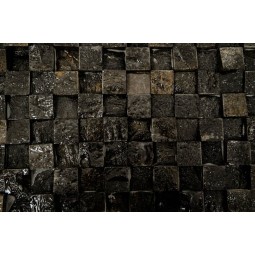 KOSTKA: * 3D BLACK 2x2 schwarz quadratisch mosaik naturstein INDUSTONE