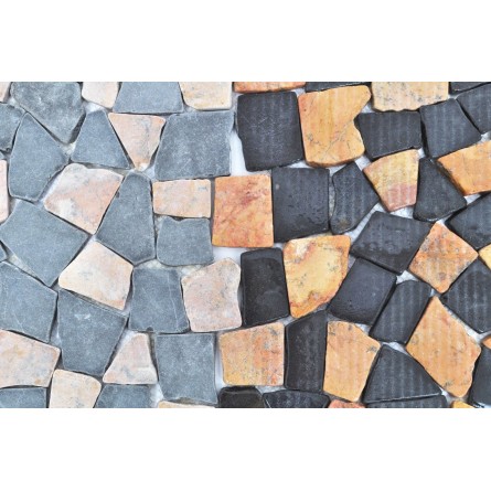 ŁAMANA:  * MIX 2:  RED-GREY MT INTERLOCK mosaic on a plastic grid INDUSTONE