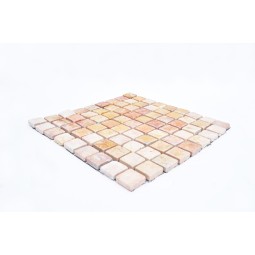 KOSTKA:  * RED 3x3 SQM mosaic on a plastic grid INDUSTONE