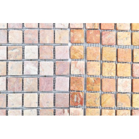 KOSTKA:  * RED 3x3 SQM mosaic on a plastic grid INDUSTONE