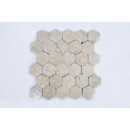 HEXAGONALE CREAM beige mosaik naturstein INDUSTONE