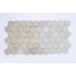 HEXAGONALNA CREAM kremowa mozaika kamienna INDUSTONE