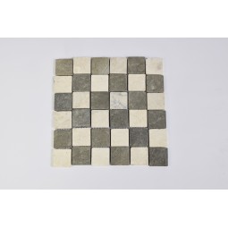 KOSTKA:  * MIX 2: WHITE/GREY 5x5 quadratisch mosaik naturstein INDUSTONE