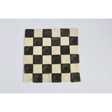 KOSTKA:  * MIX 2: WHITE/GREY 5x5 szachownica mozaika kamienna na siatce INDUSTONE