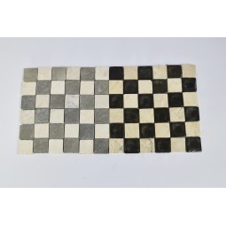KOSTKA:  * MIX 2: WHITE/GREY 5x5 szachownica mozaika kamienna na siatce INDUSTONE