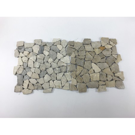 TAN GREY Interlock grey mosaic on a plastic grid INDUSTONE