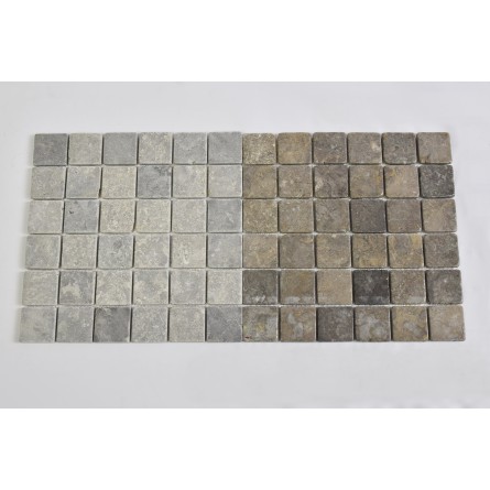 KOSTKA:  * GREY SOFT 5x5 mosaic on a plastic grid INDUSTONE