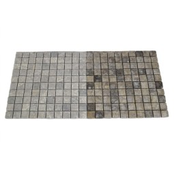 * KOSTKA GREY SQUARE 3x3 mosaic on a plastic grid INDUSTONE