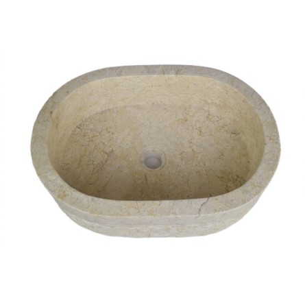 * WO-OVAL CREAM 3 50x35 cm wash basin overtop INDUSTONE