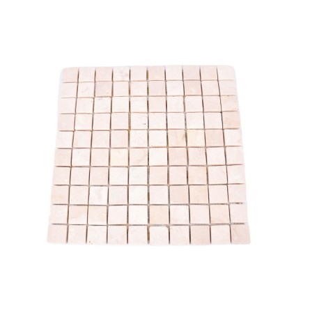 *KOSTKA:  * WHITE 3x3 RUPAT CUBIC mosaic on a plastic grid INDUSTONE