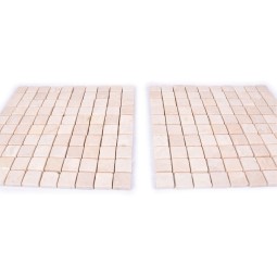 *KOSTKA:  * WHITE 3x3 RUPAT CUBIC mosaic on a plastic grid INDUSTONE