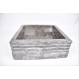 *SSB-M GREY E 40x40 cm Stein Waschbecken Aufsatzwaschbecken INDUSTONE